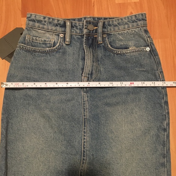 NWT All Saints Kim Distressed denim skirt (00) - Picture 7 of 9